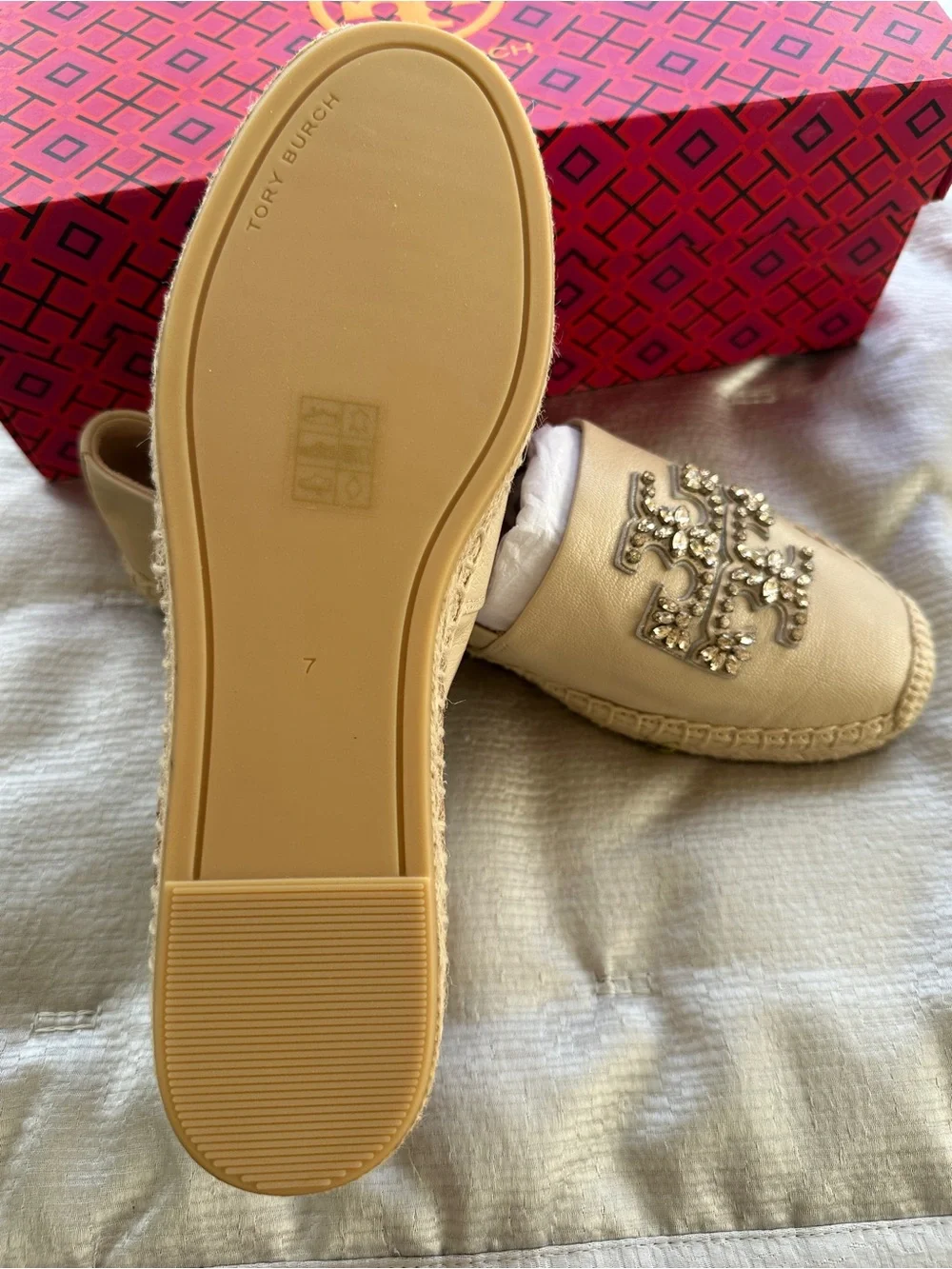 NWT Tory Burch stones embellished espadrilles